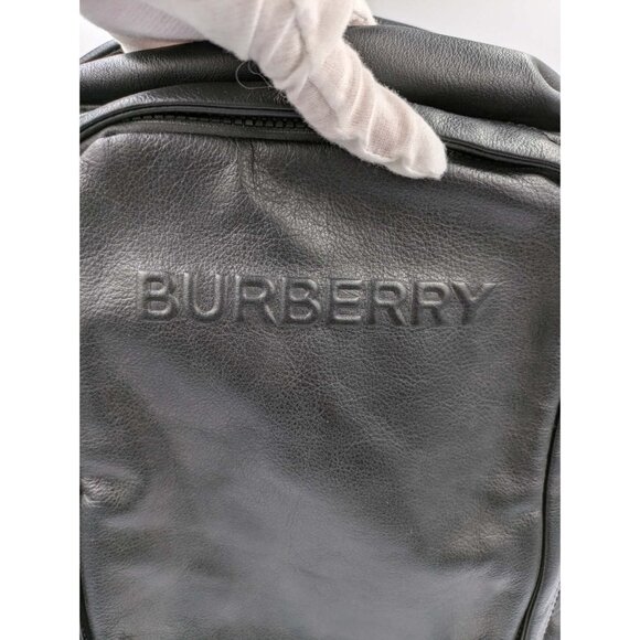 Burberry Large Jack Biker Logo Embossed Leather Backpack Black 8038261 - Picture 9 of 16